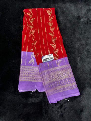 Foil print saree